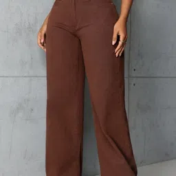 lovely london Women Relaxed Fit High Rise Brown Jeans-picture-39