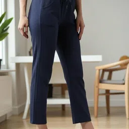 houseofcommon Women Solid Blue Track Pants-picture-44