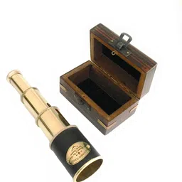 Shoptreed Vintage Nautical 4 fold 7" Victorian Marine Brass Telescope with Wood Box Catadioptric Telescope image 3