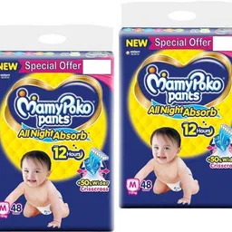 Standard All Night Baby Diapers Medium 48(Pack of 2) - M-image-4