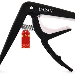 uapan Guitar Capo, One-Handed Trigger Design Black (Plastic Capo) Spring Guitar Capo image 2