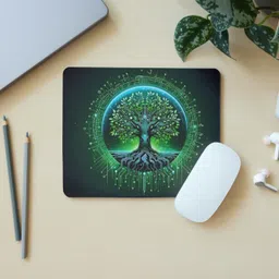 Zipcartz Modern AI Concept Desk Accessory | Ergonomic Mat for Long Hours, Non Slip Base Mousepad-image-3