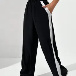 Women Solid Black Track Pants-image-81