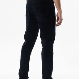snitch Men Slim Fit Dark Blue Cotton Blend Trousers image 5
