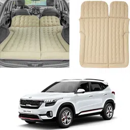 oshotto Multifunctional Car Inflatable Bed Air Mattress SUV For Kia Seltos (Beige) Car Inflatable Bed image 1