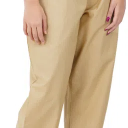happy bunny Women Regular Fit Yellow Pure Cotton Trousers image 3
