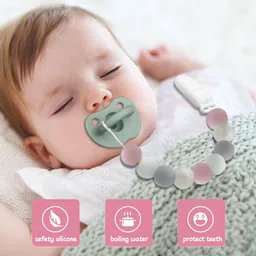 hasthip 2Pcs Pacifier Chain with Pacifier Clips, Baby Teether Holder Belt Pacifier Clip Teether image 2