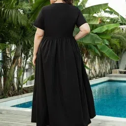 safoora creation Women A-line Black Maxi/Full Length Dress image 2