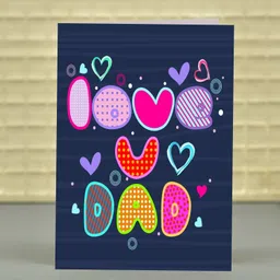 tied ribbons Father's Day Gift for Dad from Daughter Printed Greeting Card and Engraved Wooden Pen Stand with Clock and Calendar Wooden Gift Box image 4