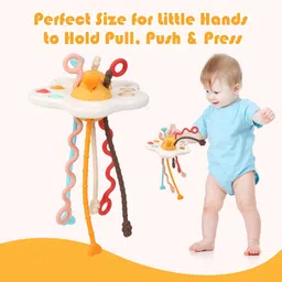 zuuluzrs Montessori Rattle Silicone Pull String Toy for Toddlers Teething Rattle-picture-20