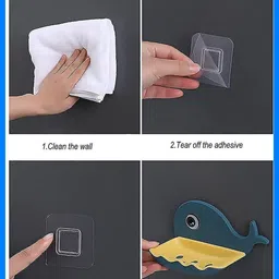 vrdh Fish Shape Cute Adhesive Waterproof Wall Mounted Soap Dish(PACK OF 4) 1.652-picture-19