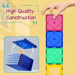 softies 100 pcs Magnetic Building Blocks for Kids Toys for 3 Year Old boy,Girl's image 4