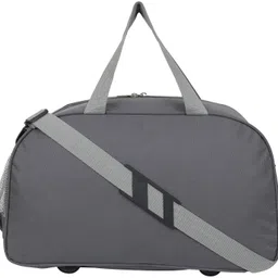 perfect star 40 L Gym Duffel Bag - 40 L Hand Duffel Bag 12 inch 9.5 inch 20 inc {Grey} Stylish Light Weight Small Travel Duffel Bag For Men & Women Quality Tested Luggage Bag - Grey - Regular Capacity {Grey} - Grey, Black image 5