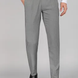 peter england Men Slim Fit Grey Polyester Trousers-picture-12