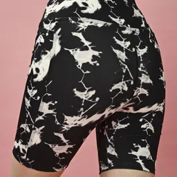 poojaran Printed Women Black Gym Shorts image 4