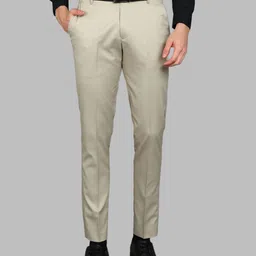 provogue Men Slim Fit Beige Lycra Blend Trousers-picture-17