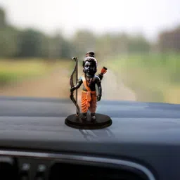 stylewell Ram Lalla 2d Ayodhya Mdf Wooden Sticker Statue God Stand For car Dashboard Decorative Showpiece - 10 cm image 3