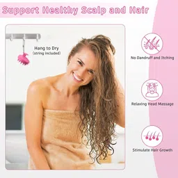 episkey Scalp Massager Brush With Soft Silicon Bristles For Men & Women | PINK35 image 4