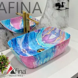 afina industries Premium Ceramic BASIN Which Gives Look To your Home Table Top Wash Basin LC1024 Ceramic Tabletop Washbasin/Countertop Wash Basin/Basin for Bathroom Table Top Basin-picture-10