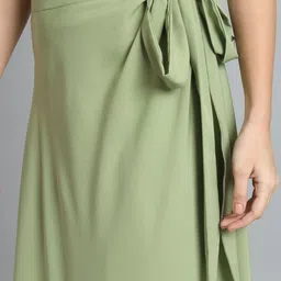 girl code Women Solid Wrap Around Green Skirt image 3