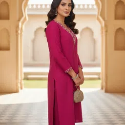 azm industries Women Wool Kurta Pant Set image 3