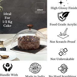 makrey Cake Food Cover Dome Cloche 10"/ 25.4cm Acrylic Cake Server image 5