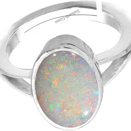 kushmiwal gems Brass Opal Silver Plated Ring image 4