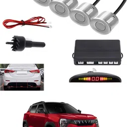 maties 4Silver Parking Sensor With LED Display Increased Safety For Car-324 Universal 4 Silver Reverse Parking Sensor With LED Display For Cars-324 Parking Sensor image 1