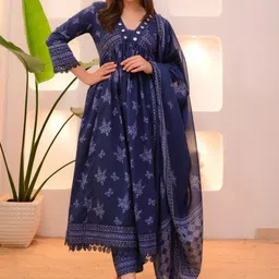 klosia Women Viscose Rayon Kurta Pant Dupatta Set-picture-12