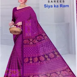 siyaram Printed Banarasi Pure Cotton Saree-picture-29