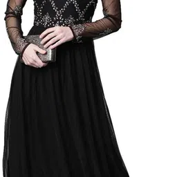 Women Gown Black Maxi/Full Length Dress-image-76