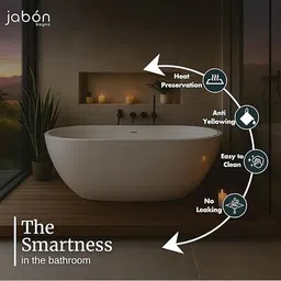 jabon bagno SATURN PRO Freestanding Bathtub 150 cm – White Glossy Acrylic SATURN PRO Freestanding Bathtub 150 cm – White Glossy Acrylic Soaking Tub with Overflow Drain, Brass Pop-Up Waste & Waste Pipe, 6-Layer Reinforced Standalone Bath Tub Free-standing Bathtub image 5