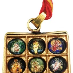 numeroastro Shri Navdurga Yantra Pendant | Locket in Ashtadhatu for Men & Women (1 Pc) Brass Pendant image 1