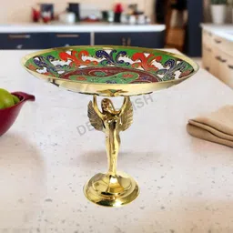 deckorish Brass Multicolor Pari Stand1 Fruit Basket Brass Fruit & Vegetable Basket-picture-39