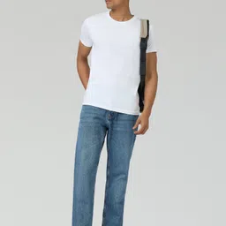 xyxx Pack of 1 Pace Intellieaze Men Solid Crew Neck Pure Cotton White T-Shirt image 4