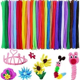 banira Pipe Cleaner 12 Multi Color 100pcs for Hobby Crafts, Scrapbooking, DIY Accessory Art Clay image 3