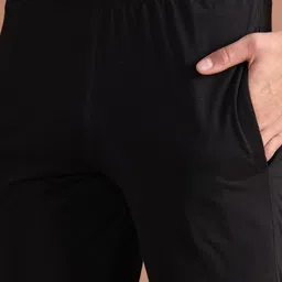 vimal jonney Men Solid Black Track Pants image 5