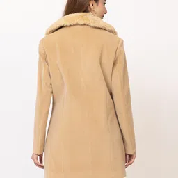 lady leaf Suede Solid Coat For Women image 2
