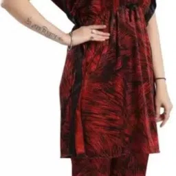 dsiya Women Top & Pyjama Set Red Polka Print image 5