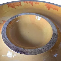 bombaymoon Maple Swirl Chip & Dip Platter Round Mango Wood Serving Tray Wood Decorative Platter image 3