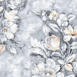 Grey Floral 144 TC Cotton Queen Sized Bed Sheets with 2 Pillow Covers by GM Fabrics image 4