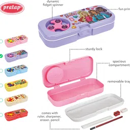 pratap Focus Barbie Art Polypropylene Pencil Box image 3