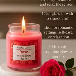 garden king Rose Cookie Scented Jar Candle-Soothing Fragrance in a Stylish Glass Jar Candle image 5
