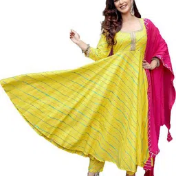 Women's Kurta Pant Dupatta Set Striped Kurta, Trouser/Pant & Dupatta Set-image-37