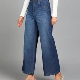 urbano fashion Women Flared Mid Rise Blue Jeans image 2