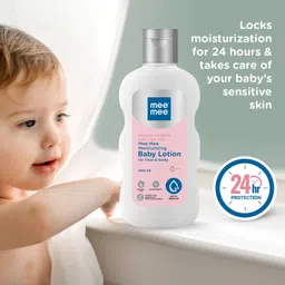 meemee Moisturizing Baby Lotion for Face & Body, Shea, Cocoa Butter & Almond Oil image 5