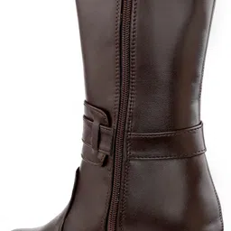 bxxy Smart Look High Ankle Zipper Boots for Women with Trendiest Buckle Closure Slip On For Women image 3