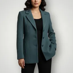 pepzo Women Solid Double Breasted Casual Blazer image 1