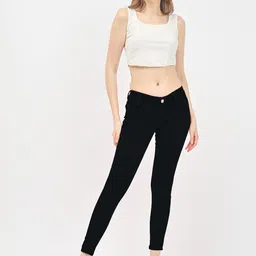 novio Women Slim Mid Rise Black Jeans image 2