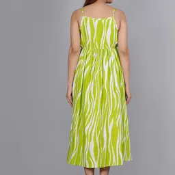 bhawanaprint Women Fit and Flare Light Green Midi/Calf Length Dress image 2